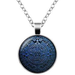 MAYAN CALENDAR PENDANT Mayan Calendar Jewelry Aztec Calendar Mayan Pendant Brown White Astronomy Jewelry Archaeology Jewelry