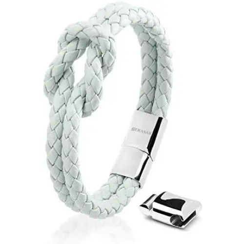 SERASAR - Leather Knot Bracelet for Women - Different Lengths and Colors - With Gift Box