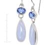 Silpada Paradise Found Natural Blue Lace Agate and Quartz Drop Earrings in Sterling Silver