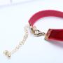 TseanYi Satin Ribbon Necklace Choker Layering Heart Pendant Necklace Chain Short Boho Clavicle Chain Necklace Jewelry for Women and Girls (Red)