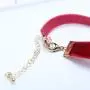 TseanYi Satin Ribbon Necklace Choker Layering Heart Pendant Necklace Chain Short Boho Clavicle Chain Necklace Jewelry for Women and Girls (Red)