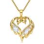 Heart Pendant Necklaces for Women with Swarovski Dainty Cubic Zirconia Diamond Love Swan Necklace 18K Gold Plated Meaningful Mother Daughter Necklace Christmas Gift For Her