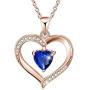 ✦Gifts for Mothers Day✦ Forever Love Heart Necklace Jewelry 18K White Gold/ Rose Gold Plated 925 Sterling Silver Birthstone Pendant Necklace with 5A Cubic Zirconia Birthday Gifts for Women and Girls