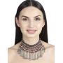 Crunchy Fashion Bollywood Traditional Indian/Bohemian Style Afgani Oxidized Silver Boho Gypsy Tribal Handmade Jewelry Necklace for Women/Girls