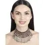 Crunchy Fashion Bollywood Traditional Indian/Bohemian Style Afgani Oxidized Silver Boho Gypsy Tribal Handmade Jewelry Necklace for Women/Girls