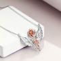 LUHE Sterling Silver Rose Flower, Heartbeat, Double Hearts, Celtic Necklace for Mom Girlfriend Wife Sisters