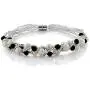 Gem Stone King 17 Inch White Cultured Freshwater Pearl and Black Crystal Necklace + Bracelet Set 7 Inch Gem Stone King 17 Inch White Cultured Freshwater Pearl and Black Crystal Necklace + Bracelet Set 7 Inch