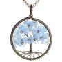 sedmart Tree of Life Necklace for Women Wire Wrapped Family Tree Pendant Necklaces Natural Gemstone Jewelry Birthday