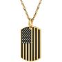 PROSTEEL American Flag Dog Tag Necklace, US National Flag Charm, Stainless Steel/Gold Plated Patriot Necklace for Men Women, Come Gift Box