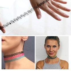 BodyJ4You 24PC Choker Necklace Set Henna Tattoo Stretch Elastic Jewelry Women Girl Gift Pack
