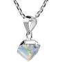 AeraVida Gleaming Mirror Fashion Crystal Cube Prism .925 Sterling Silver Pendant Necklace