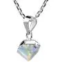 AeraVida Gleaming Mirror Fashion Crystal Cube Prism .925 Sterling Silver Pendant Necklace