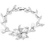 EVER FAITH Womens CZ Simulated Pearl Bridal Wedding Flower Leaf Filigree Stunning Tennis Bracelet EVER FAITH Womens CZ Simulated Pearl Bridal Wedding Flower Leaf Filigree Stunning Tennis Bracelet