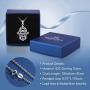EUDORA Sterling Silver Hamsa Hand of Fatima with Evil Eye Amulet Good Lucky Necklace, Gift for Women, 18''