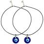 Evil Eye Pendant Necklace For Women Men, Glass Leather Rope Chain Necklace Teen Girls Turkish Protact Lucky Jewelry (2 pcs)