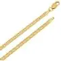 The Bling Factory 3mm-12mm 14k Yellow Gold Plated Flat Mariner Chain Necklace or Bracelet The Bling Factory 3mm-12mm 14k Yellow Gold Plated Flat Mariner Chain Necklace or Bracelet