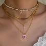 Bynouck 20PCS Pendant Necklace Set Layered Choker Necklace Gold Silver Multiple Necklaces Pack for Women Girls