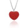 Ouran Long Necklace for Women,Love Heart Pendant Necklace for Girls Gift Silver Chain Necklace with CZ Crystal