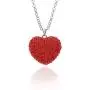 Ouran Long Necklace for Women,Love Heart Pendant Necklace for Girls Gift Silver Chain Necklace with CZ Crystal