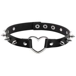 JJDreams Goth Choker Jewelry Cool Collar Long Spike Vintage PU Leather Necklace for Women Men