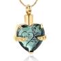 constantlife Crystal Heart Shape Cremation Jewelry Memorial Urn Necklace for Ashes, Stainless Steel Ash Holder Pendant Keepsake with Gift Box Charms Accessories for Women