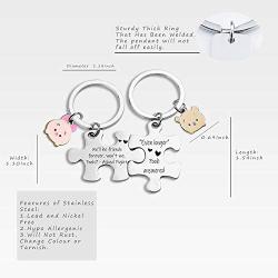 Winnie The Pooh Jewelry Puzzle Keychain Set of 2 Couple Gift Piglet & Winnie The Pooh Gift Friendship Keychain(KR-Pooh）)