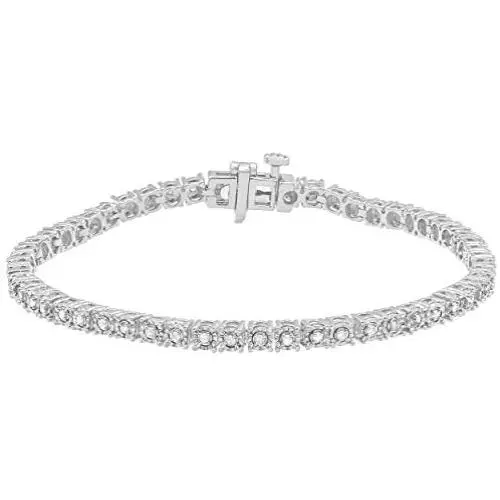 La4ve Diamonds 1/2 Carat Real Diamond Fashion Tennis Bracelet for Women in Sterling Silver with Secure Clasp with Gift Box included Rose Gold, Yellow Gold or Sterling Silver La4ve Diamonds 1/2 Carat Real Diamond Fashion Tennis Bracelet for Women in Sterling Silver with Secure Clasp with Gift Box included Rose Gold, Yellow Gold or Sterling Silver