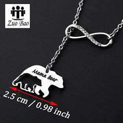 Zuo Bao Mama Bear and Baby Bear Lariat Y Necklace Set Mother Daughters Necklace Set Sweet Mother Daughter Gift Mom Jewelry