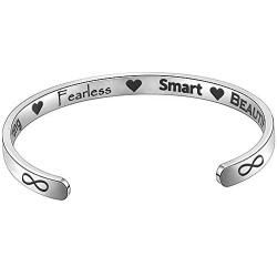 Suyi Inspirational Bracelet for Women Personalized Gift Cuff Bracelet Mantra Engraved Birthday Bangle Bracelet