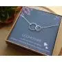 EFYTAL Godmother Gifts From Godchild Sterling Silver Interlocking Circle Necklace Proposal Gift For Girl Baptism EFYTAL Godmother Gifts From Godchild Sterling Silver Interlocking Circle Necklace Proposal Gift For Girl Baptism