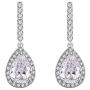 Scarlvambo Bridal Dangle Earrings Small Womens Cubic Zirconia Teardrop Pierced Silver-Tone