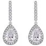 Scarlvambo Bridal Dangle Earrings Small Womens Cubic Zirconia Teardrop Pierced Silver-Tone