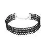 TseanYi Wide Lace Choker Necklace Hollow Black Lace Collar Necklace Elastic Wide Clavicle Necklace Chain Fashion Jewelry for Women and Girls (Black)