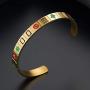 INRENG Mens Womens Stainless Steel Creative Mahjong Cuff Bangle Bracelet Lucky Mah Jong Mah-Jongg Personalized Jewelry