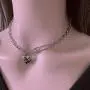 Crystal Paperclip Safety Pin Heart Pendant Necklace Earring for Women Girls Dainty Clip Drop Adjustable Chain Choker Personalized Jewelry Set Crystal Paperclip Safety Pin Heart Pendant Necklace Earring for Women Girls Dainty Clip Drop Adjustable Chain Choker Personalized Jewelry Set