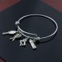 BOSATE Hairdresser Bracelet Hair Stylist Jewelry Cosmetology Graduation Gift Scissors Comb Charm Bracelet Appreciation Employee Gift for Her Stylist