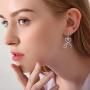 AOBOCO S925 Nurse Earrings Sterling Silver Fishhook Stethoscope Drop Earrings with Blue Crystal,Jewelry Gift for Doctor Nurse