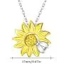 Sunflower Ladybug Necklace Opal Daisy Flower Pendant 925 Sterling Silver Flower Jewelry Gifts for Women Girlfriend Mothers Day Birthday