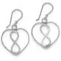 Sterling Silver Open Heart with Infinity Symbol Dangle Earrings Sterling Silver Open Heart with Infinity Symbol Dangle Earrings
