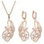 Top Plaza Womens Girls Rose Gold Plated Cubic Zirconia Jewelry Set Fashion Elegant Rhinestone Statement Necklace Earrings Set for Weddings, Brides, Formals, Prom Top Plaza Womens Girls Rose Gold Plated Cubic Zirconia Jewelry Set Fashion Elegant Rhinestone Statement Necklace Earrings Set for Weddings, Brides, Formals, Prom