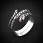HZMAN Gothic Snake Shape Ring Jewelry Fashion Animal Snake Red CZ Eye Personality Stainless Steel Ring Size 6-12