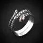 HZMAN Gothic Snake Shape Ring Jewelry Fashion Animal Snake Red CZ Eye Personality Stainless Steel Ring Size 6-12