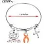 CENWA Orange Awareness Jewelry Orange Awareness Ribbon Survivor Gift Leukemia Warrior Gift Be Stronger Than The Storm Leukemia Awareness Bracelet