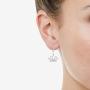 Small Lotus Lace Flower Drop Dangle Swing Earrings in 925 Sterling Silver Jewelry for Women and Girls