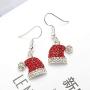 Christmas Dangle Stud Earrings Holiday Party Drop Earrings Enamel Crystal Santa Claus Bell Hat Earring Cute Christmas Costume Jewelry Women Girls