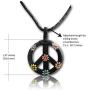 Earth Accessories Adjustable Peace Sign Pendant Necklace with Organic Wood - Hippie Accessories and Hippie Costume for 60s or 70s