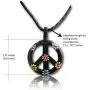 Earth Accessories Adjustable Peace Sign Pendant Necklace with Organic Wood - Hippie Accessories and Hippie Costume for 60s or 70s
