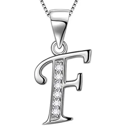 Initial Letter Necklace/Earrings 925 Sterling Silver 26 A-Z English Alphabet Fashion Name Pendant/Studs Earrings Crystal Cubic Zironia Jewelry Initial Letter Necklace/Earrings 925 Sterling Silver 26 A-Z English Alphabet Fashion Name Pendant/Studs Earrings Crystal Cubic Zironia Jewelry