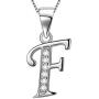 Initial Letter Necklace/Earrings 925 Sterling Silver 26 A-Z English Alphabet Fashion Name Pendant/Studs Earrings Crystal Cubic Zironia Jewelry