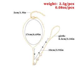 YienDoo Fashion Gold Tiny Crystal Bracelet Finger Chain Hand Harness Chain Dainty 3 Rhinestone Slave Bracelet Jewelry for Women and Girls